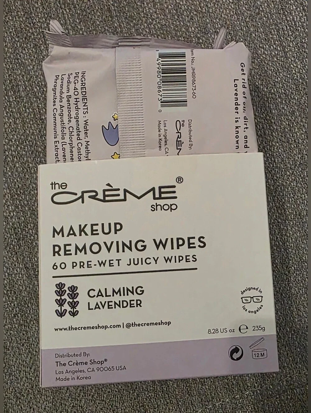 New The Creme Shop Makeup Removing Wipes - Lavender Scent